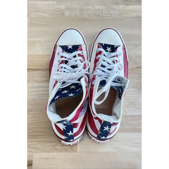 Converse Red/White/Blue All Star Unisex Adults Lace Up Closed Toe Shoes Size 10 - Picture 7 of 9